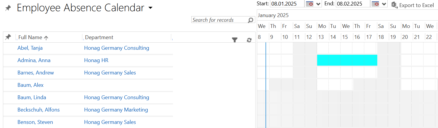 Absence Calendar: Change color of Absence Types